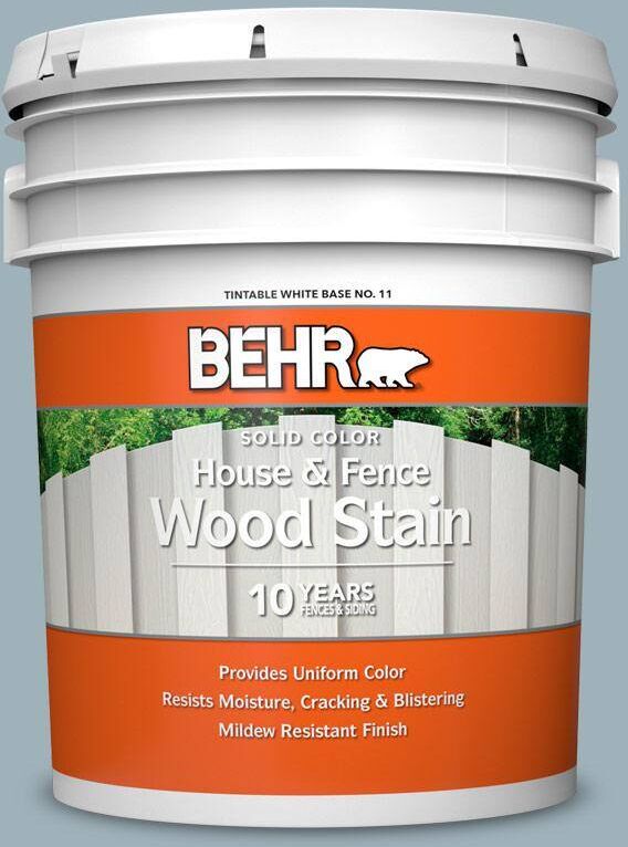 BEHR 5 gal. #540E-3 Blue Fox Solid Color House and Fence Exterior Wood Stain