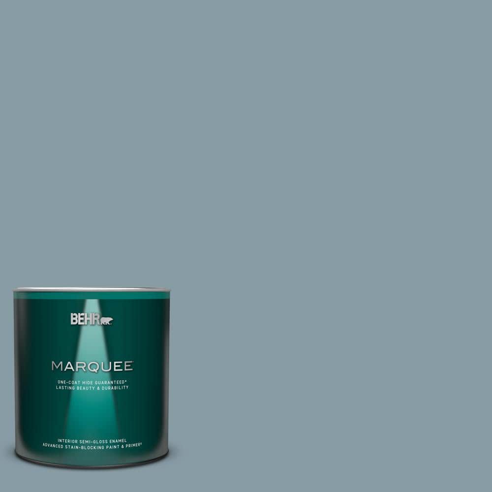 BEHR MARQUEE 1 qt. #MQ5-27 Rainy Season One-Coat Hide Semi-Gloss Enamel Interior Paint & Primer