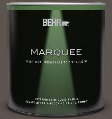 BEHR MARQUEE 1 qt. #MQ2-54 Gardeners Soil Semi-Gloss Enamel Exterior Paint & Primer