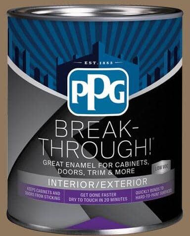 Break-Through! 1 qt. PPG1085-6 Hat Box Brown Satin Door, Trim & Cabinet Paint