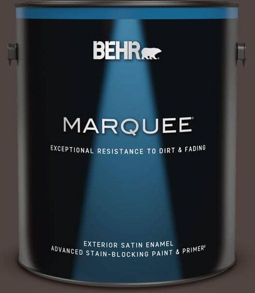 BEHR MARQUEE 1 gal. #790B-7 Bitter Chocolate Satin Enamel Exterior Paint & Primer