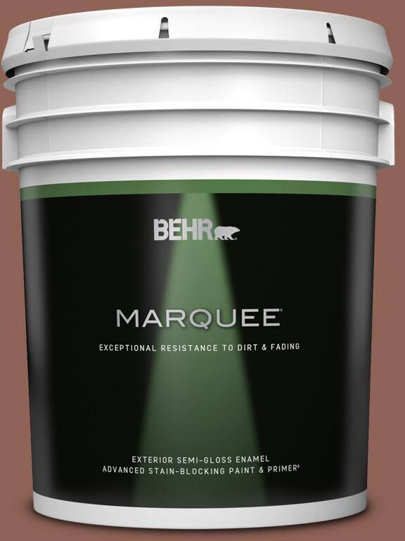 BEHR MARQUEE 5 gal. #BXC-57 Raw Sienna Semi-Gloss Enamel Exterior Paint & Primer