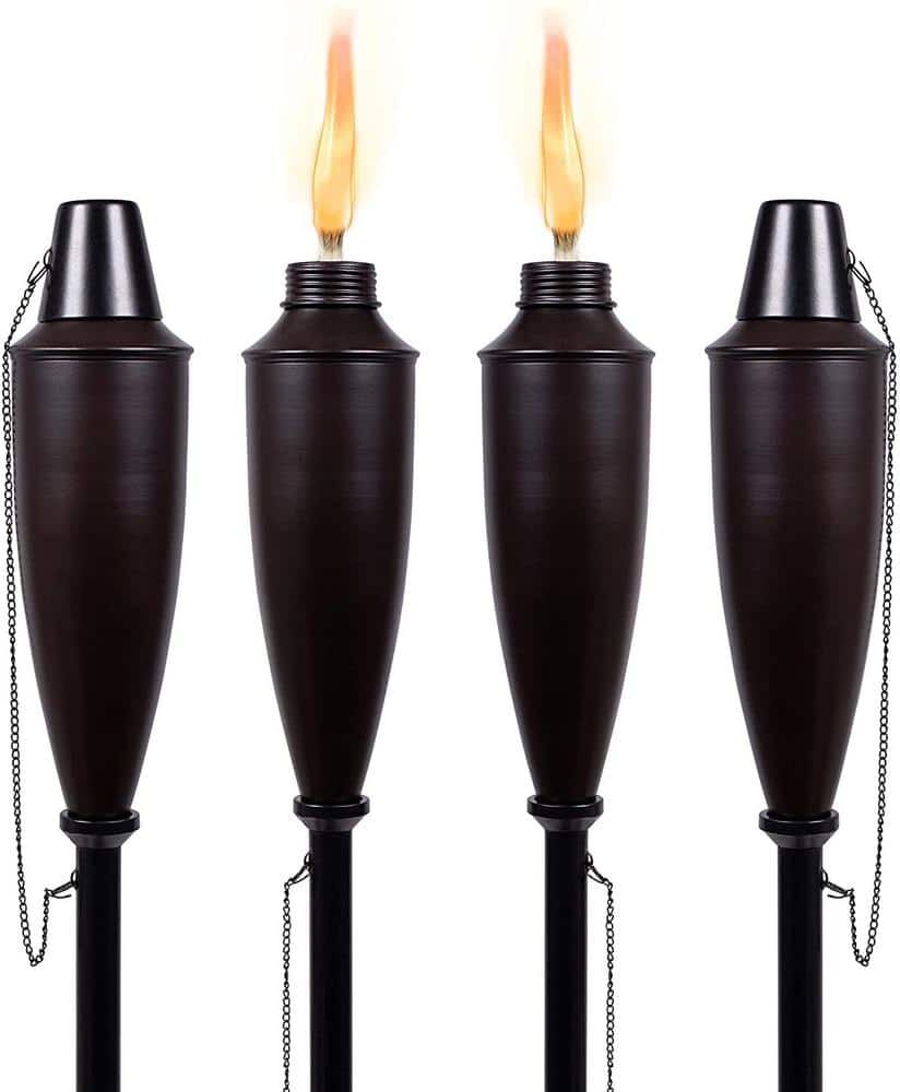 BirdRock Home Oil Rubbed Bronze Outdoor Garden Torches (4-Pack)