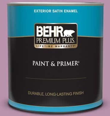 BEHR PREMIUM PLUS 1 qt. #680D-5 Bed of Roses Satin Enamel Exterior Paint & Primer