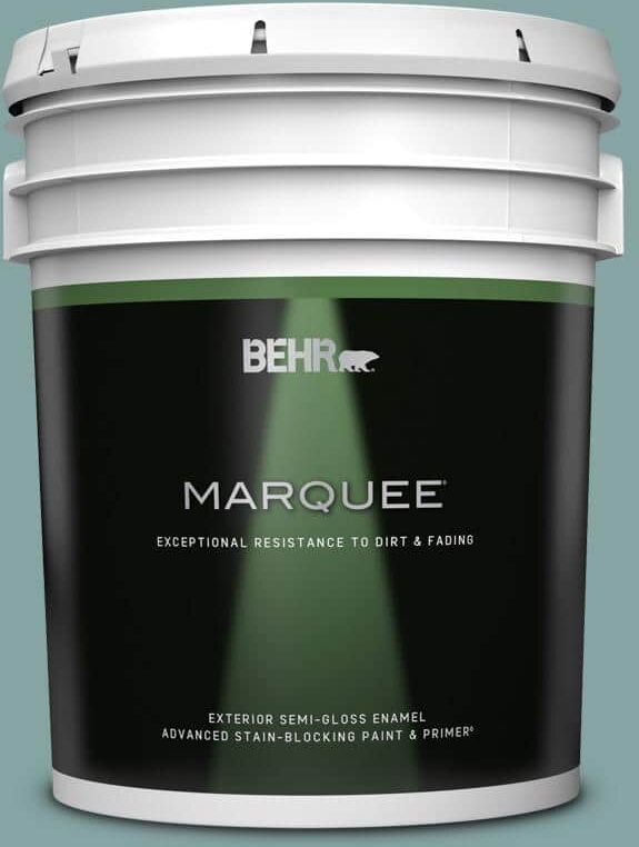 BEHR MARQUEE 5 gal. #PPU13-08 Venus Teal Semi-Gloss Enamel Exterior Paint & Primer