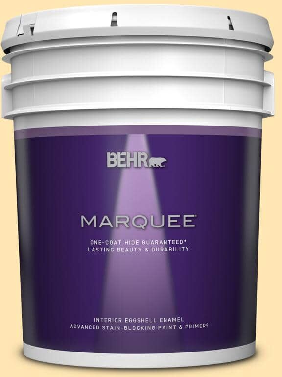 BEHR MARQUEE 5 gal. #P260-3 Vanilla Ice Cream Eggshell Enamel Interior Paint & Primer