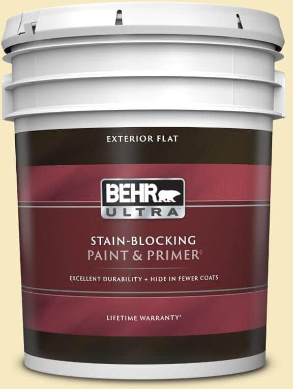 BEHR ULTRA 5 gal. #T15-9 Dandelion Tea Flat Exterior Paint & Primer