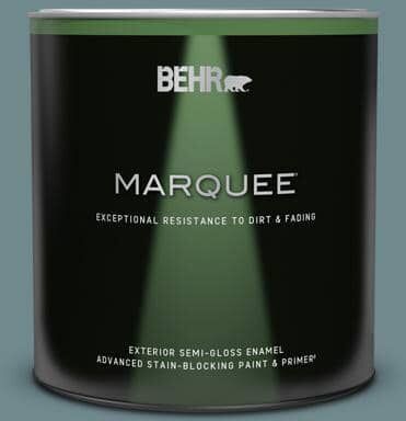 BEHR MARQUEE 1 qt. #PPU13-06 Polaris Blue Semi-Gloss Enamel Exterior Paint & Primer