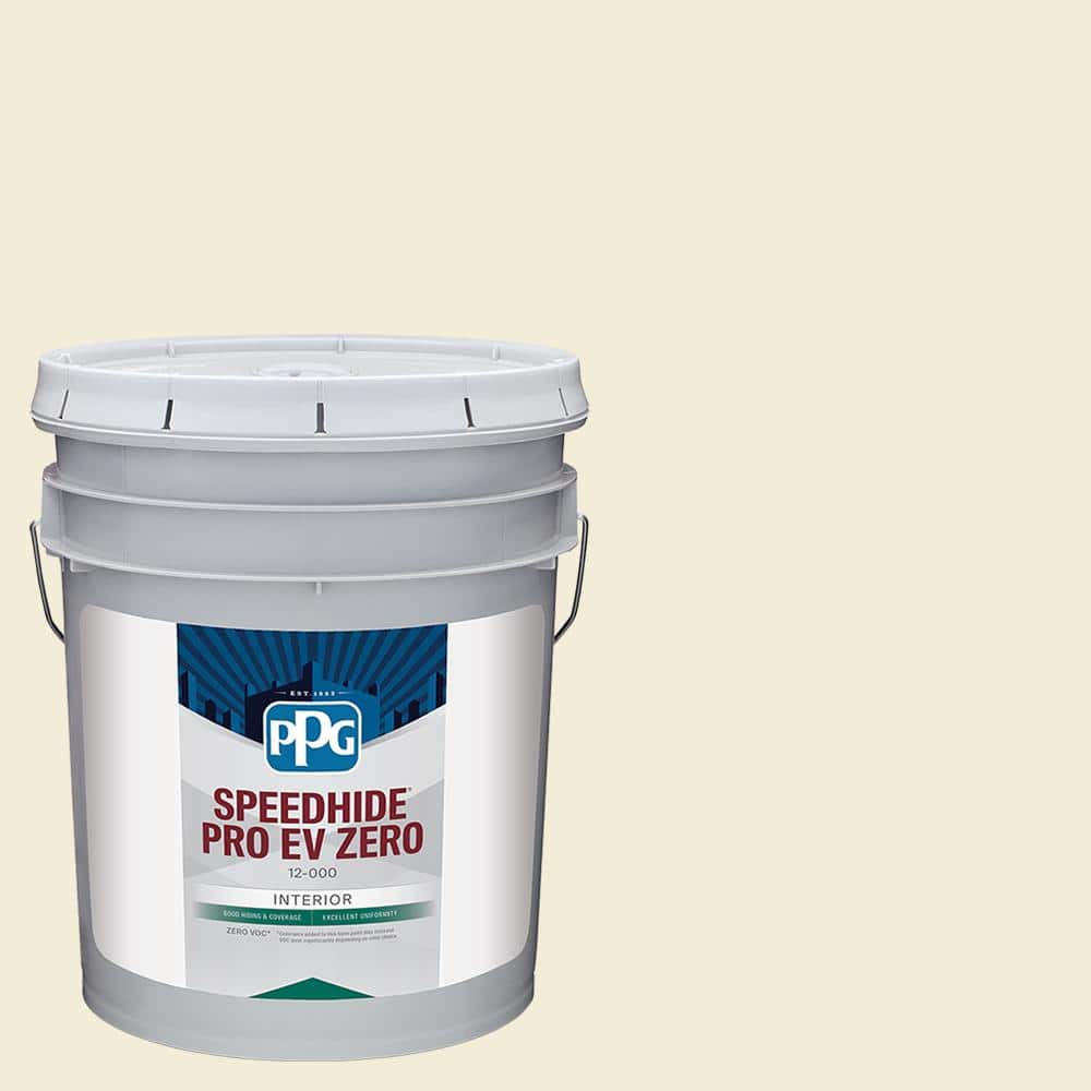Speedhide Pro EV Zero 5 gal. PPG1100-2 Adobe White Semi-Gloss Interior Paint