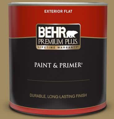 BEHR PREMIUM PLUS 1 qt. #S320-6 Garden Salt Green Flat Exterior Paint & Primer