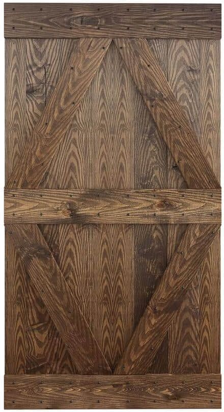 COAST SEQUOIA INC X Series Embossing 42 in. x 84 in. Dark Walnut DIY Knotty Wood Sliding Door Slab