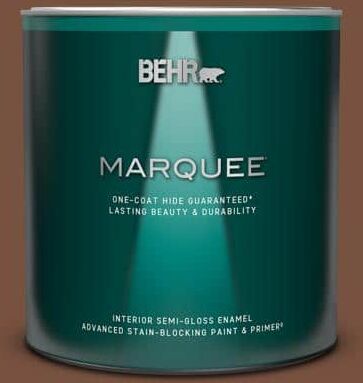 BEHR MARQUEE 1 qt. #240F-7 Root Beer Semi-Gloss Enamel Interior Paint & Primer