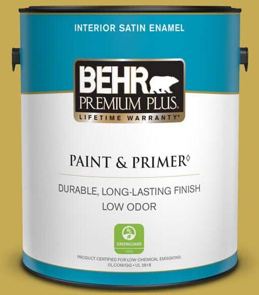 BEHR PREMIUM PLUS 1 gal. #380D-6 Leapfrog Satin Enamel Low Odor Interior Paint & Primer