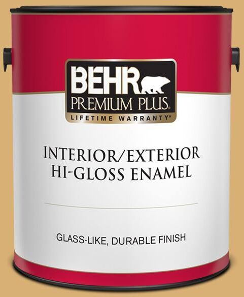 BEHR PREMIUM PLUS 1 gal. Home Decorators Collection #HDC-AC-08 Mustard Field Hi-Gloss Enamel Interior/Exterior Paint