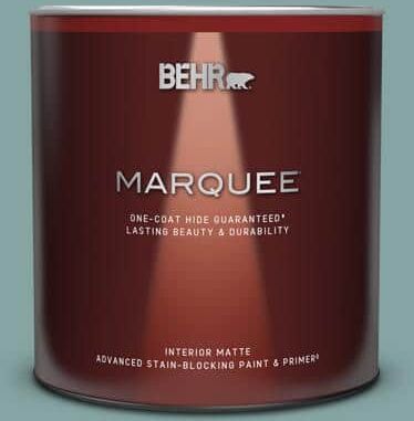 BEHR MARQUEE 1 qt. #PPU13-08 Venus Teal One-Coat Hide Matte Interior Paint & Primer