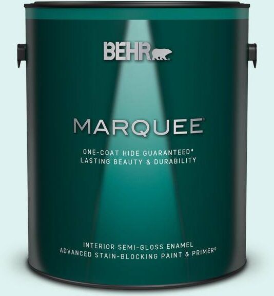 BEHR MARQUEE 1 gal. #500A-1 Glacier Bay Semi-Gloss Enamel Interior Paint & Primer