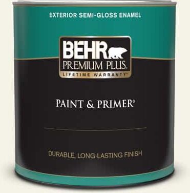 BEHR PREMIUM PLUS 1 qt. #ECC-11-2 Daisy Field Semi-Gloss Enamel Exterior Paint & Primer