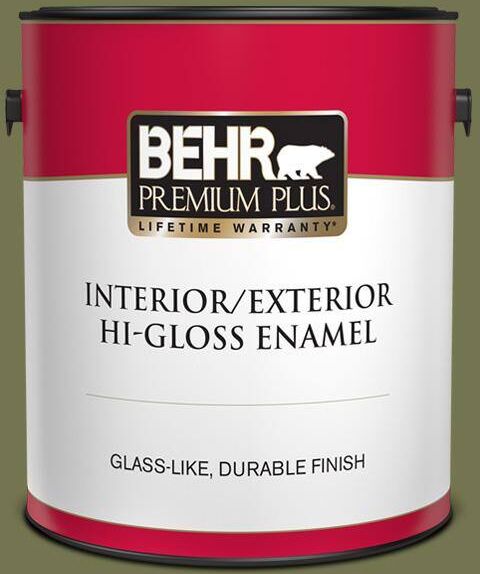 BEHR PREMIUM PLUS 1 gal. #S360-6 Secret Meadow Hi-Gloss Enamel Interior/Exterior Paint