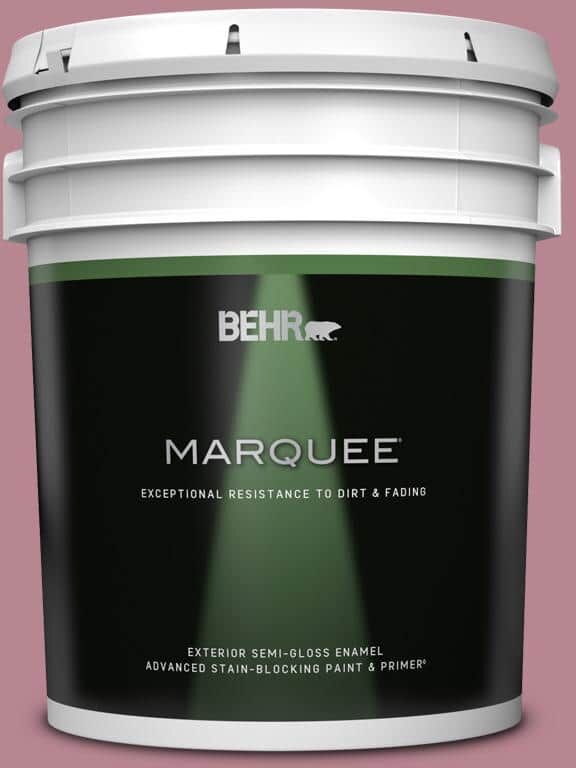 BEHR MARQUEE 5 gal. #BIC-19 Berry Blush Semi-Gloss Enamel Exterior Paint & Primer