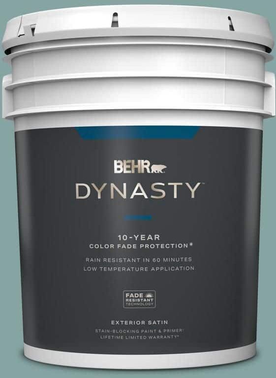 BEHR DYNASTY 5 gal. #PPU13-08 Venus Teal Satin Enamel Exterior Stain-Blocking Paint & Primer