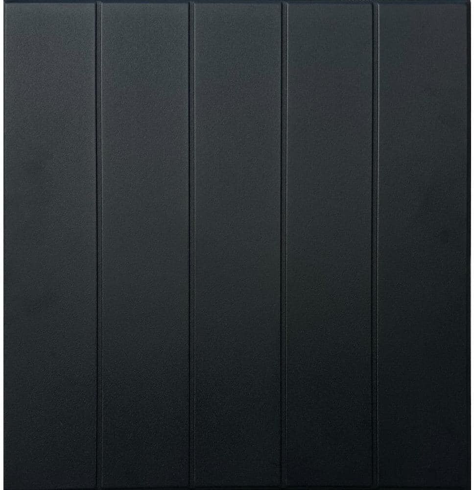 A La Maison Ceilings Bead Board Black Matte 1.6 ft. x 1.6 ft. Glue Up Foam Ceiling Tile (259.2 sq. ft./case)