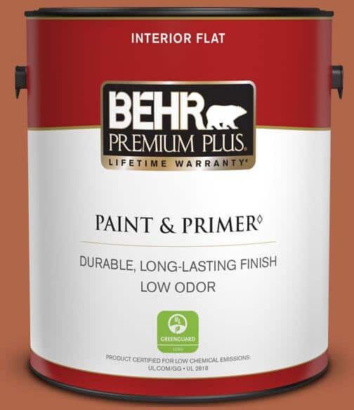 BEHR PREMIUM PLUS 1 gal. #M200-7 Rusty Gate Flat Low Odor Interior Paint & Primer