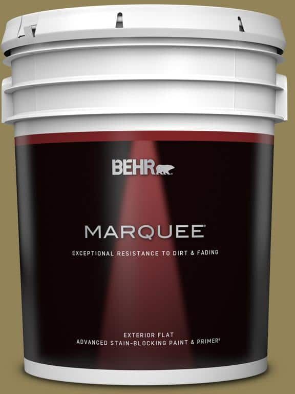 BEHR MARQUEE 5 gal. #S330-6 Dash of Oregano Flat Exterior Paint & Primer