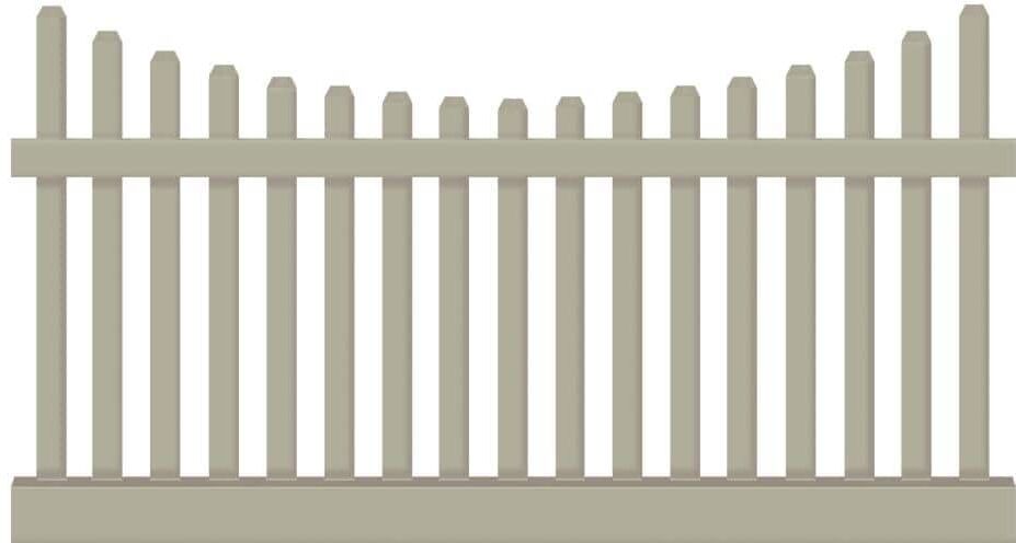 Weatherables Hampshire 4 ft. H x 6 ft. W Khaki Vinyl Picket Fence Panel Kit