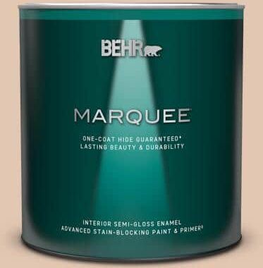 BEHR MARQUEE 1 qt. #S210-2 Tapestry Beige Semi-Gloss Enamel Interior Paint & Primer