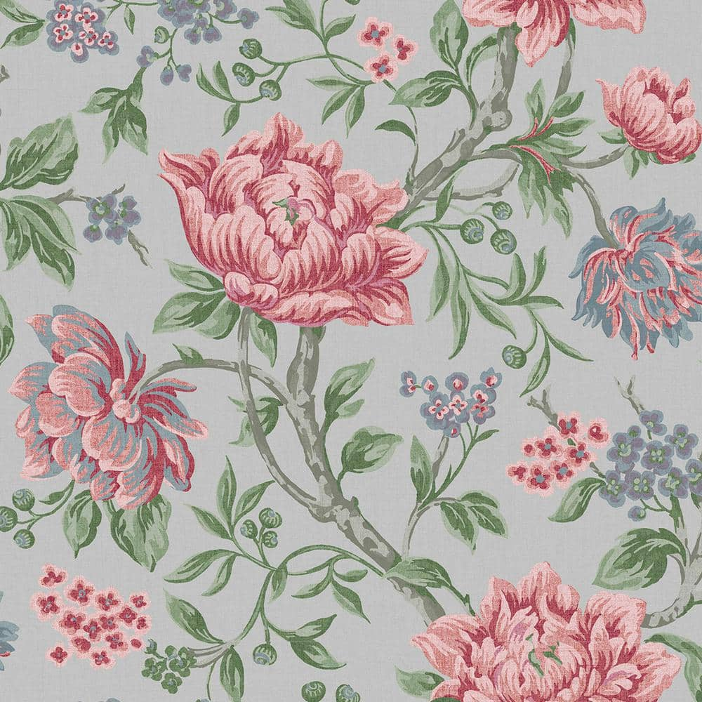 Laura Ashley Tapestry Floral Slate Grey Non Woven Unpasted Removable Strippable Wallpaper