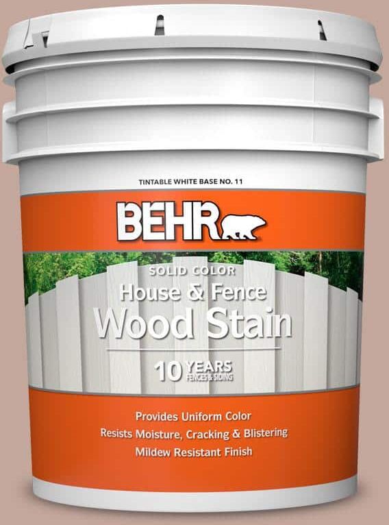 BEHR 5 gal. #760B-4 Adobe Straw Solid Color House and Fence Exterior Wood Stain