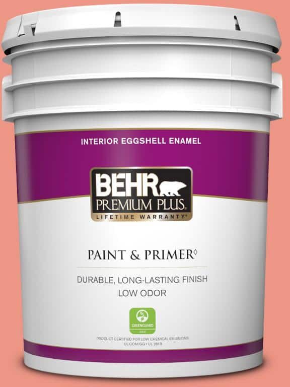 BEHR PREMIUM PLUS 5 gal. #P180-4 Guava Jelly Eggshell Enamel Low Odor Interior Paint & Primer