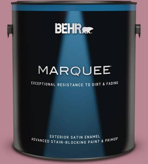 BEHR MARQUEE 1 gal. #BIC-19 Berry Blush Satin Enamel Exterior Paint & Primer