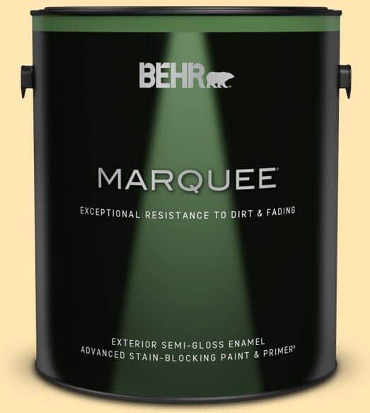 BEHR MARQUEE 1 gal. #P260-3 Vanilla Ice Cream Semi-Gloss Enamel Exterior Paint & Primer