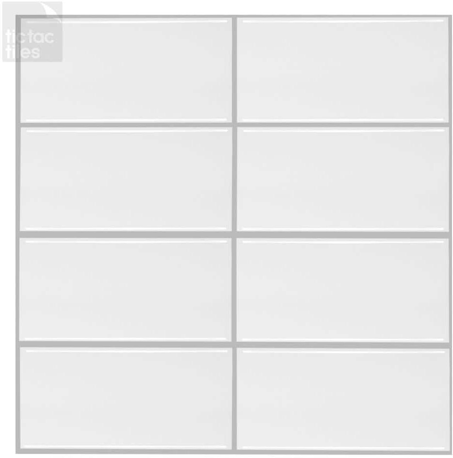 Tic Tac Tiles 10-sheets Subway White Straight 12 in. x 12 in. Peel and Stick Mosaic Wall Tile Backsplash 10 sq.ft. / pack