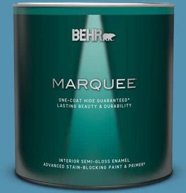 BEHR MARQUEE 1 qt. #M490-5 Jet Ski One-Coat Hide Semi-Gloss Enamel Interior Paint & Primer