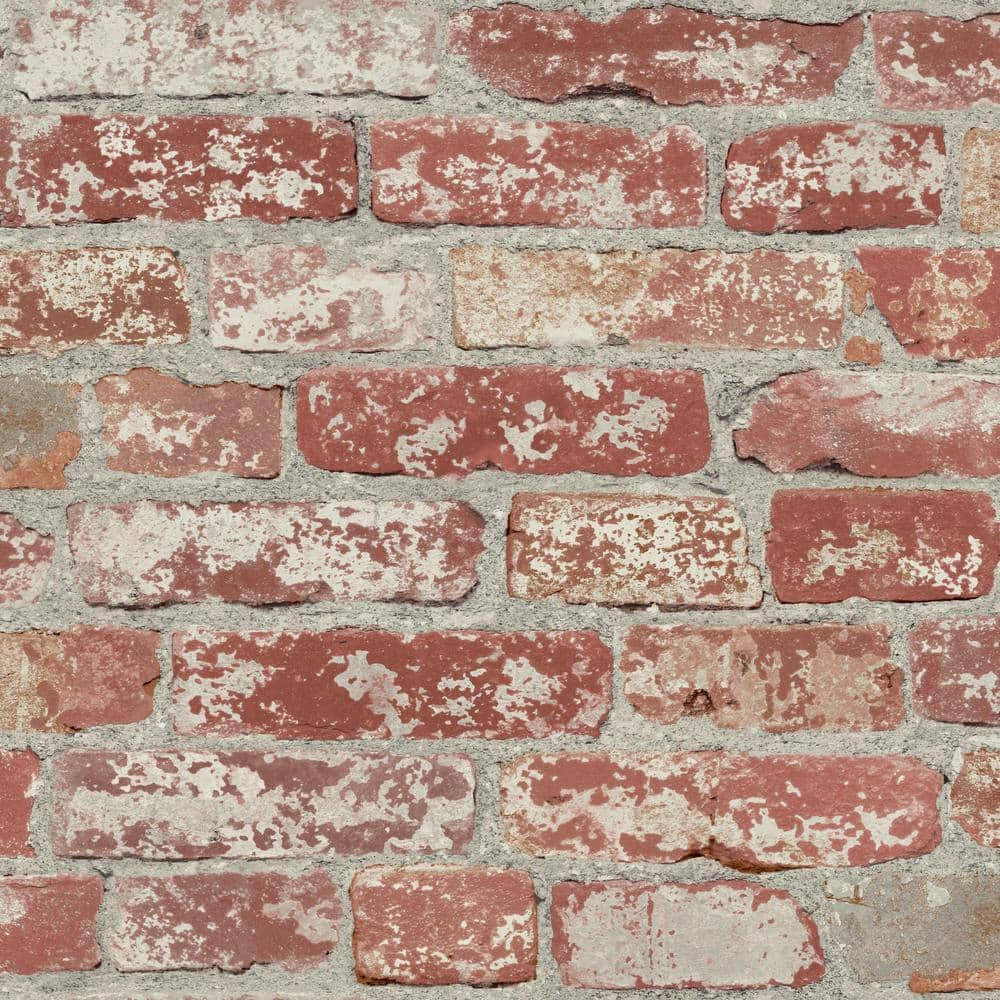 RoomMates Stuccoes Red Brick Vinyl Peel & Stick Wallpaper Roll (Covers 28.18 Sq. Ft.)