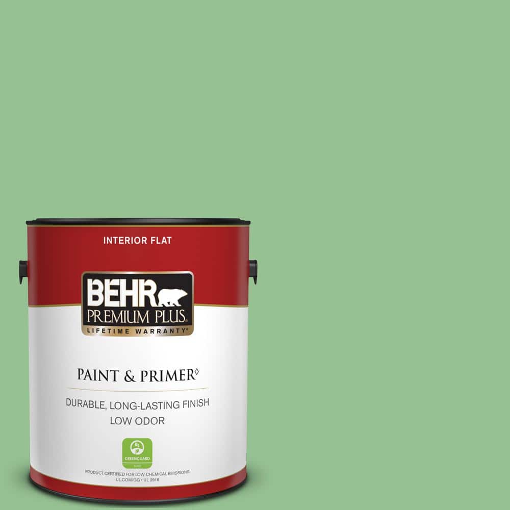 BEHR PREMIUM PLUS 1 gal. #450D-5 Velvet Leaf Flat Low Odor Interior Paint & Primer