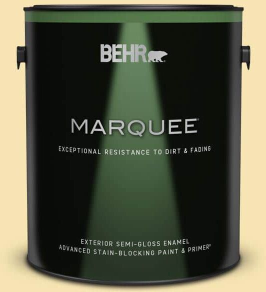 BEHR MARQUEE 1 gal. #370C-3 Sweet Corn Semi-Gloss Enamel Exterior Paint & Primer