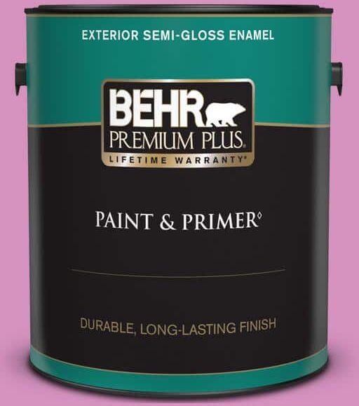 BEHR PREMIUM PLUS 1 gal. #680B-4 Pressed Flower Semi-Gloss Enamel Exterior Paint & Primer