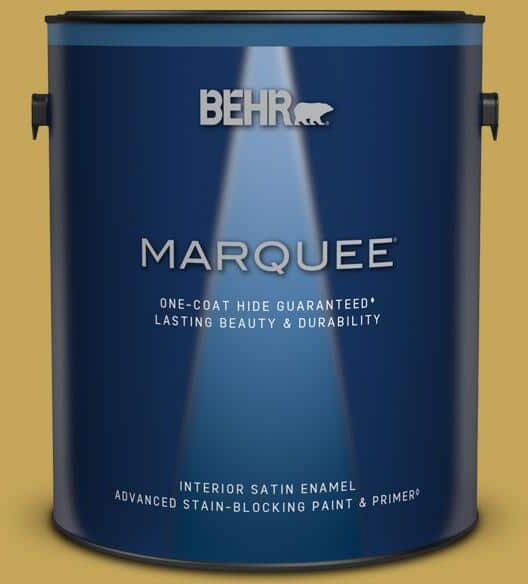 BEHR MARQUEE 1 gal. #PPU6-18 Lemongrass Satin Enamel Interior Paint & Primer