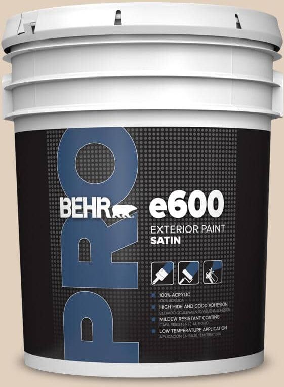 BEHR PRO 5 gal. #N240-2 Adobe Sand Satin Enamel Exterior Paint