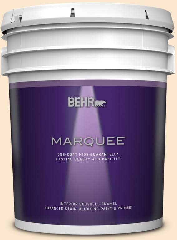 BEHR MARQUEE 5 gal. #M240-1 Bay Scallop Eggshell Enamel Interior Paint & Primer