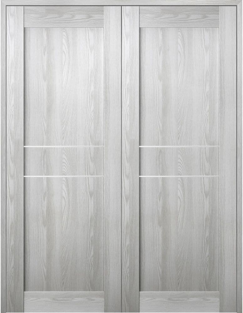 Belldinni Vona 07 2HN 36"x 80" Both Active Ribeira Ash Wood Composite Double Prehung Interior Door