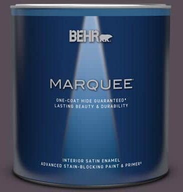 BEHR MARQUEE 1 qt. #670F-7 Blackberry Wine Satin Enamel Interior Paint & Primer