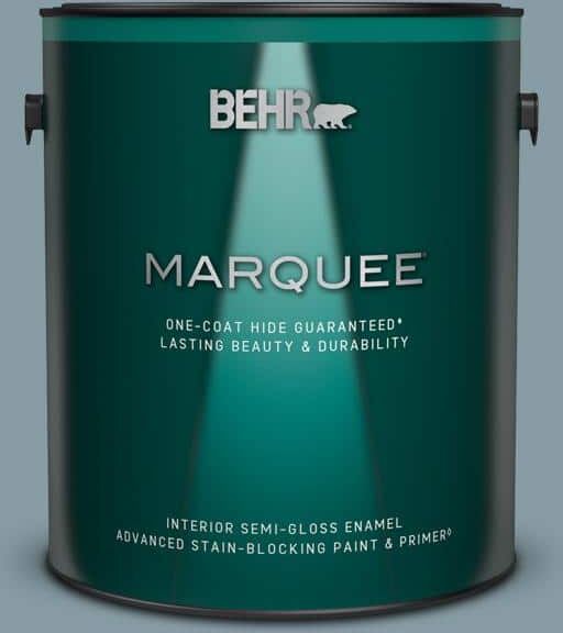 BEHR MARQUEE 1 gal. #MQ5-27 Rainy Season One-Coat Hide Semi-Gloss Enamel Interior Paint & Primer