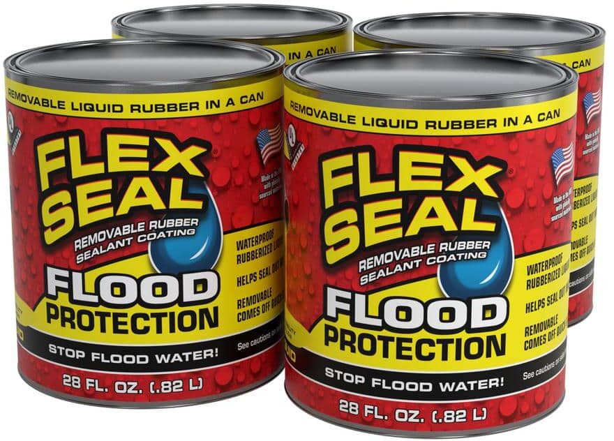 FLEX SEAL FAMILY OF PRODUCTS 28 oz. in Yellow Liquid Flex Seal Flood Protection Rubber Sealant Spray Paint Coating (4-Pack)