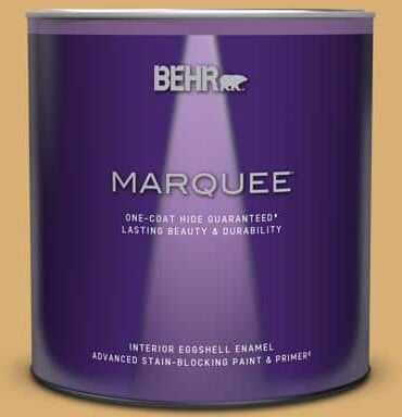 BEHR MARQUEE 1 qt. Home Decorators Collection #HDC-AC-08 Mustard Field Eggshell Enamel Interior Paint & Primer