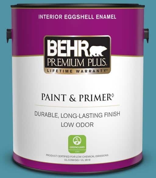 BEHR PREMIUM PLUS 1 gal. #530D-6 Teal Bayou Eggshell Enamel Low Odor Interior Paint & Primer