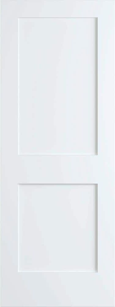 Kimberly Bay 24 in. x 80 in. White 2-Panel Shaker Solid Core Pine Interior Door Slab